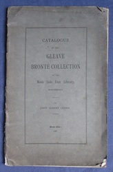 Catalgoue of the Gleave Brontë Collection at the Moss Side Free Library, Manchester
