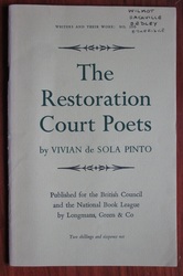 The Restoration Court Poets: John Wilmot, Earl of Rochester; Charles Sackville, Earl of Dorset; Sir Charles Sedley; Sir George Etheridge
